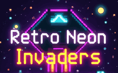 Retro Neon Invaders